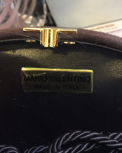 Vintage suede Mario Valentino Italy evening bag