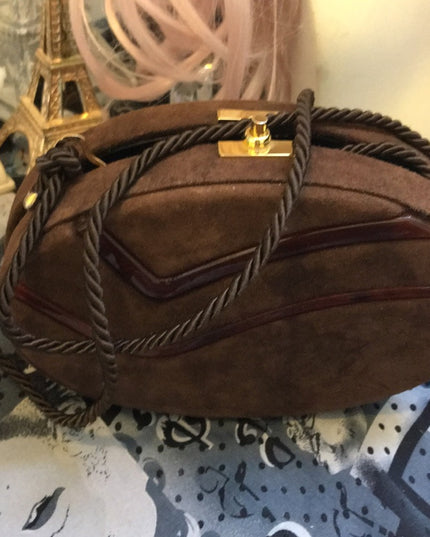 Vintage suede Mario Valentino Italy evening bag