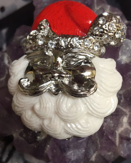Santa crystal enamel resin cute christmas brooch