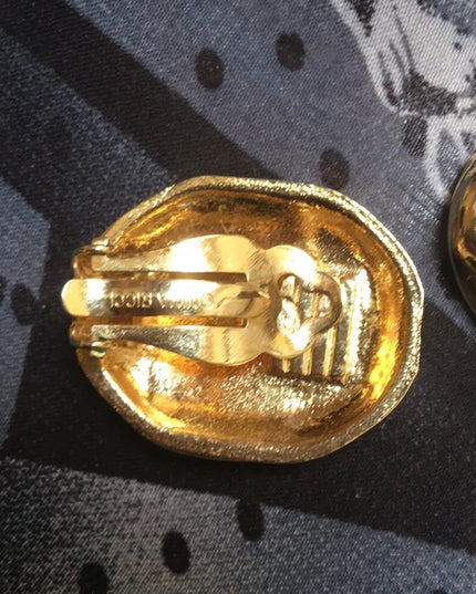 Vintage 1980s Nina Ricci gold rhinestone clip ons