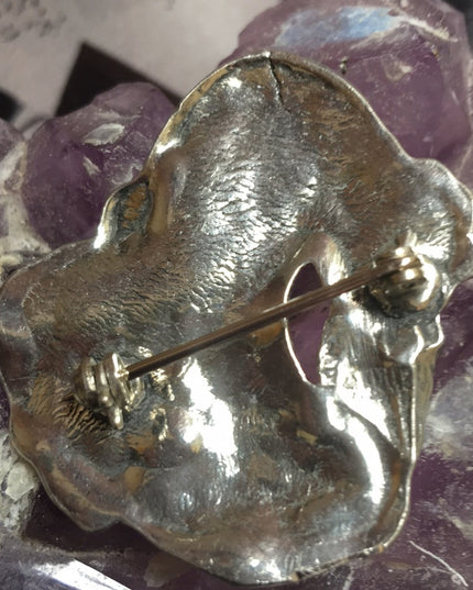 VTG Silver tone gibson girl art nouveau Brooch