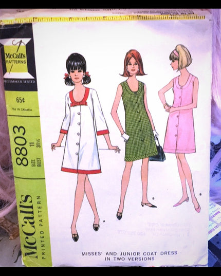 Mccalls Vintage coat dress pattern CUT sewing
