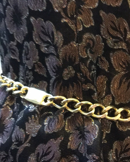 Vintage HEAVY gold metal chunky belt 100cm