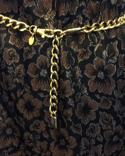 Vintage HEAVY gold metal chunky belt 100cm