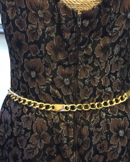 Vintage HEAVY gold metal chunky belt 100cm