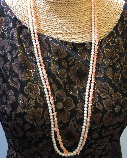 Vintage Faux pearl shell multi strand necklace x2