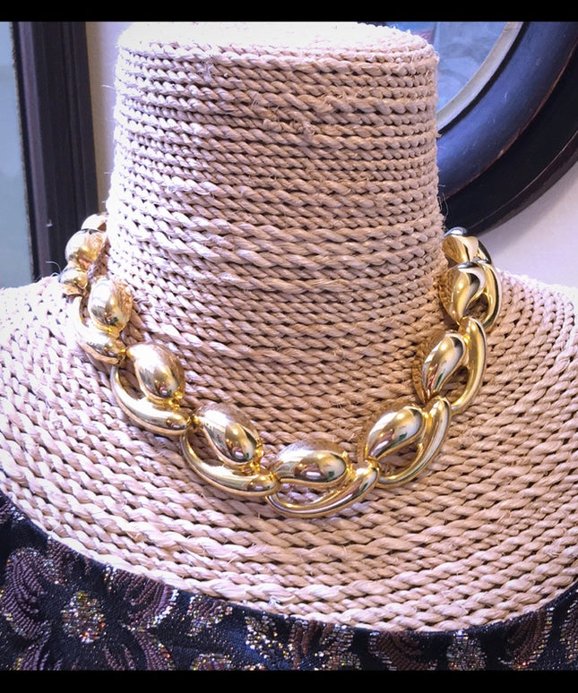 Vintage Heavy chunky gold 1980s Necklace