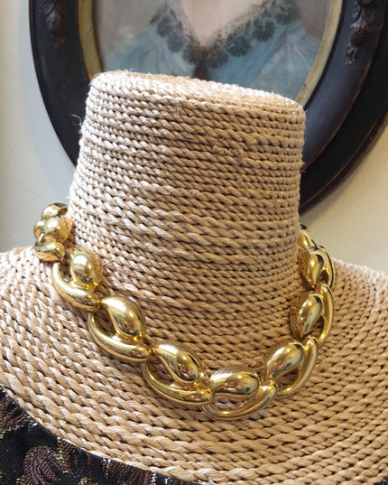 Vintage Heavy chunky gold 1980s Necklace