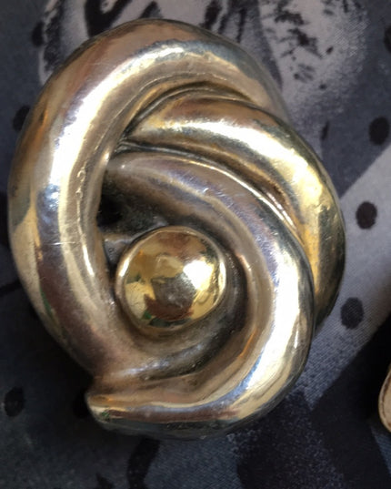 Vintage Sterling silver chunky large Modernist