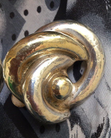 Vintage Sterling silver chunky large Modernist