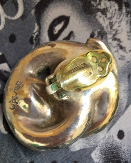 Vintage Sterling silver chunky large Modernist