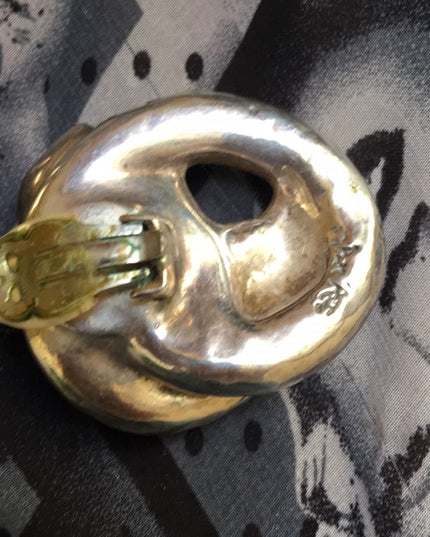 Vintage Sterling silver chunky large Modernist