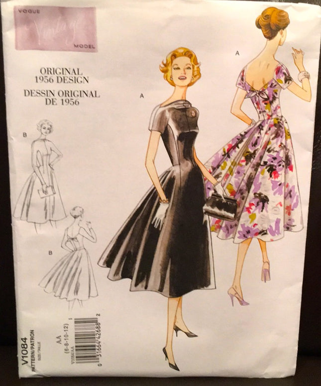 Vogue sewing pattern 1950s dress design