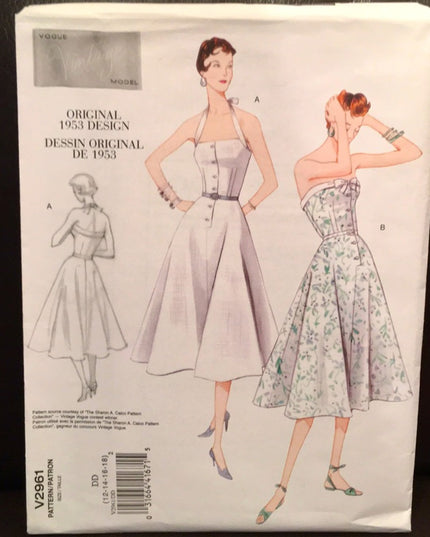 Vogue sewing pattern 1950s dress