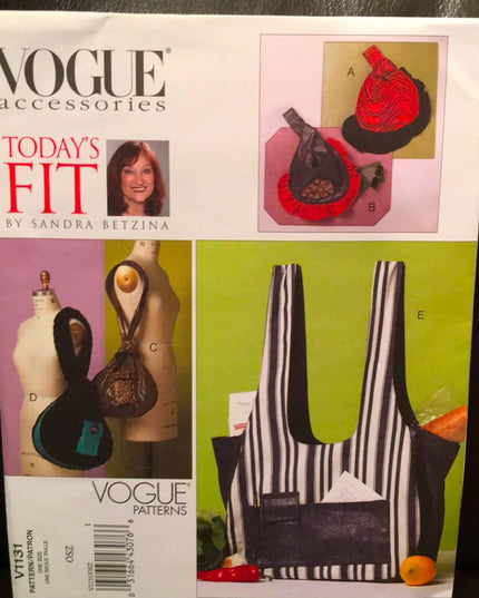 Vogue sewing pattern Market Bags NEW