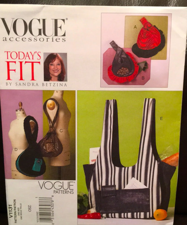 Vogue sewing pattern Market Bags NEW