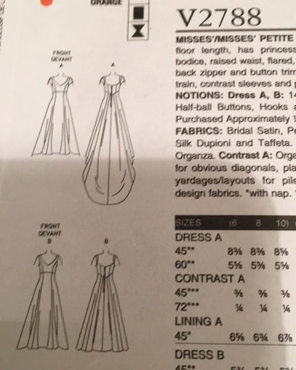 Vogue Sewing pattern Wedding dress NEW