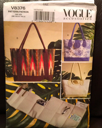 Vogue sewing pattern Totes & organizers NEW