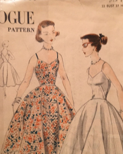 Vintage 1952 Vogue Sewing pattern party dress EASY