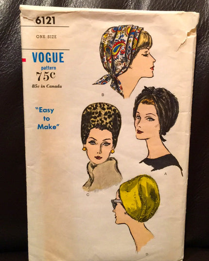 ORIG VTG Vogue Hat pattern UNCUT RARE
