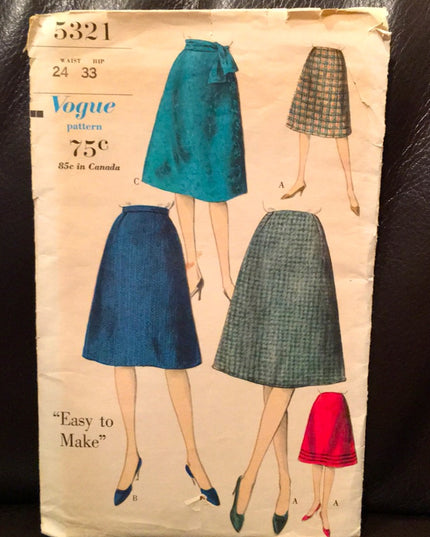 VTG Vogue 1950s Skirt pattern UNCUT