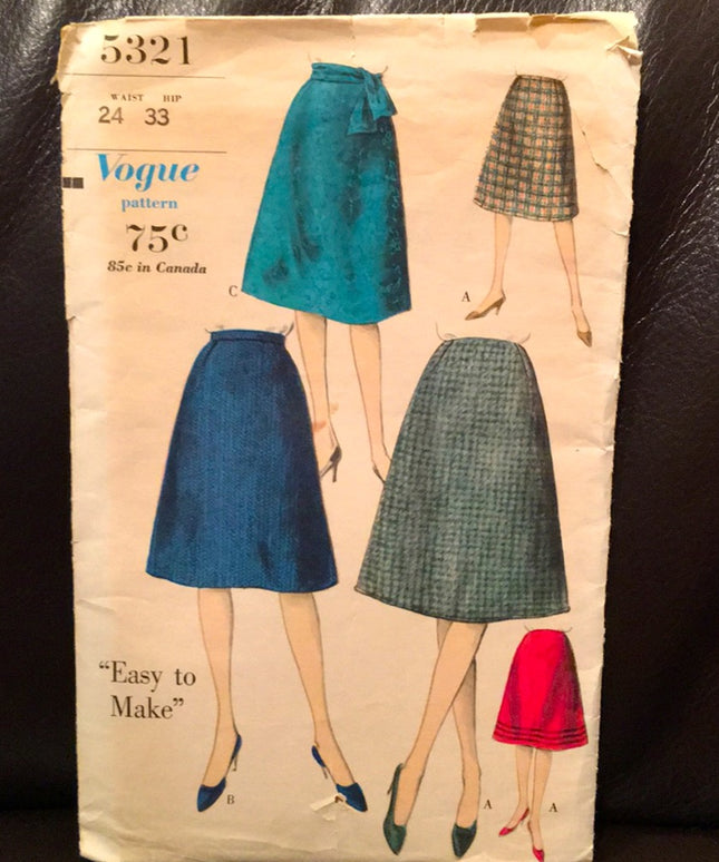 VTG Vogue 1950s Skirt pattern UNCUT