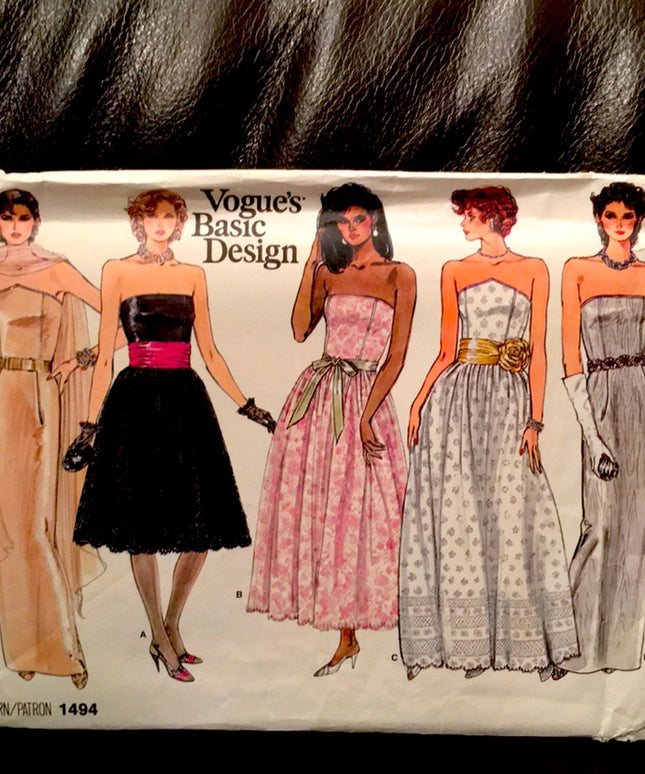 VTG Vogue party dress sewing pattern UNCUT