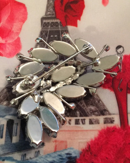 Vintage Blue crystal Ab Stunning brooch