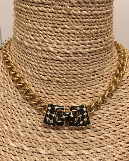 VTG Swarovski (SAL) Crystal Gold necklace