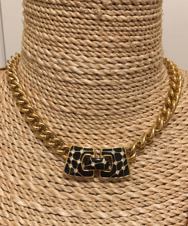 VTG Swarovski (SAL) Crystal Gold necklace