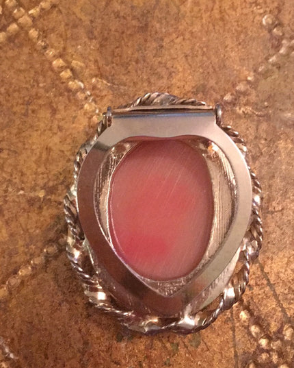 Vintage Resin 1970s Cameo Scarf clip accessory