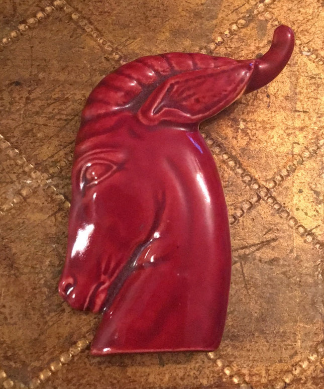 Vintage Large Ram Handmade ceramic brooch Zodiac