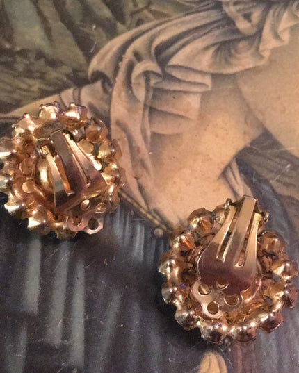 Vintage 1960s Crystal AB Clip on earrings