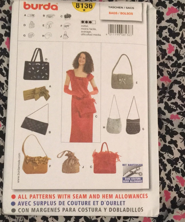 BURDA sewing pattern Bags Purse UNCUT