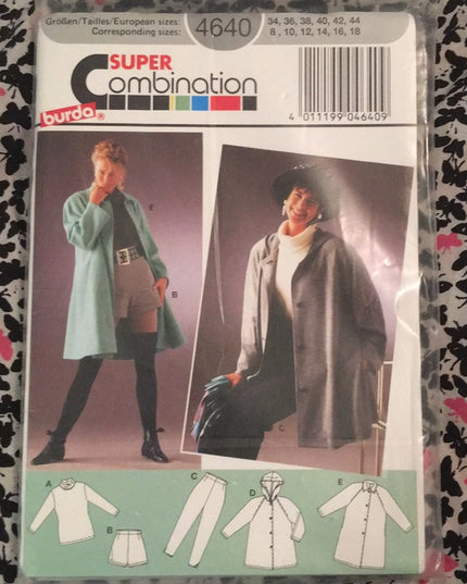 BURDA Sewing pattern Coat pants shorts UNCUT