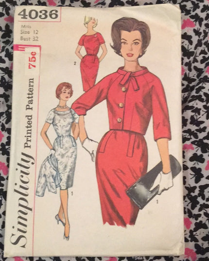VTG Simplicity misses dress & jacket 1950s