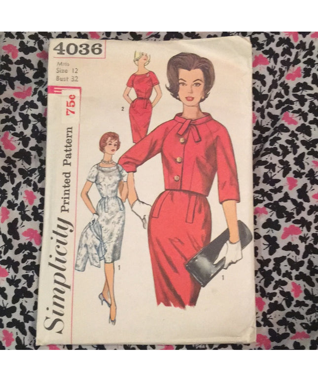 Vintage 1950s Simplicity Dress Pattern #4036 - Timeless Style Awaits