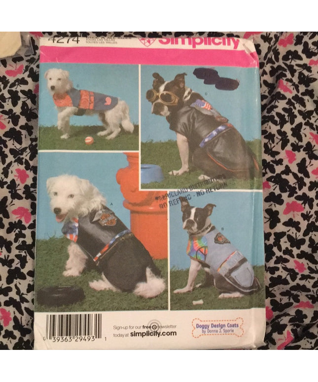 Dog Jacket sewing pattern UNCUT All Sz Simplicity