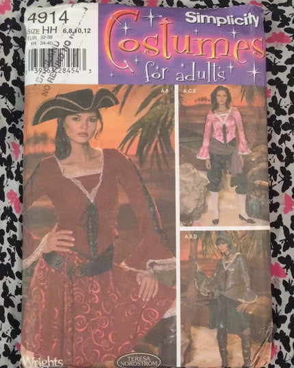 Simplicity Sewing pattern Uncut Pirate costume