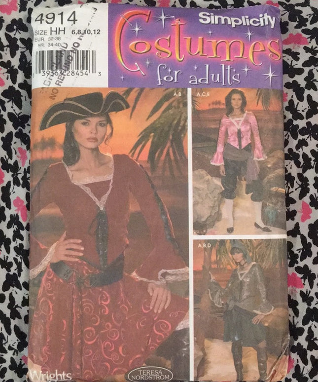 Simplicity Sewing pattern Uncut Pirate costume