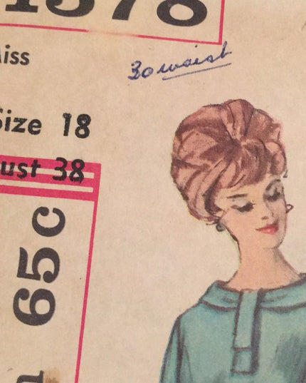 VTG Simplicity Uncut Sewing pattern Misses dress