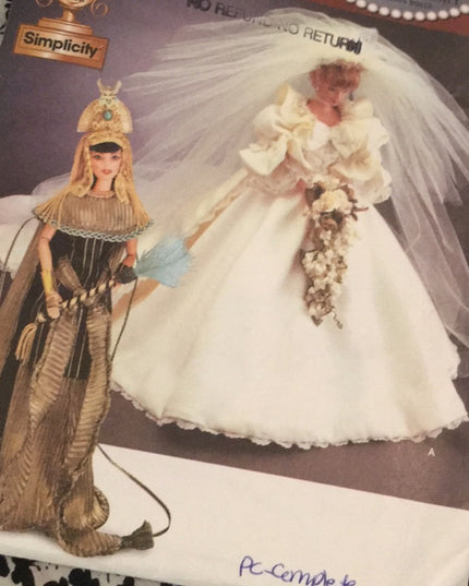 LOT of 2 Barbie doll clothes sewing pattern