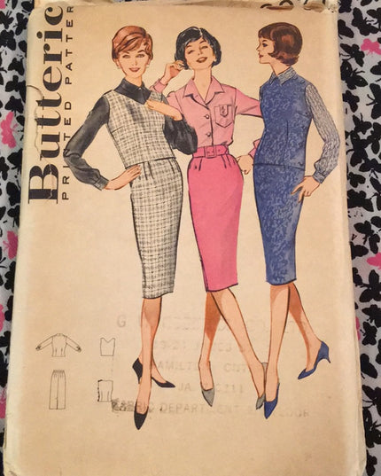 VTG 1950s Butterick Dress sewing pattern UNCUT