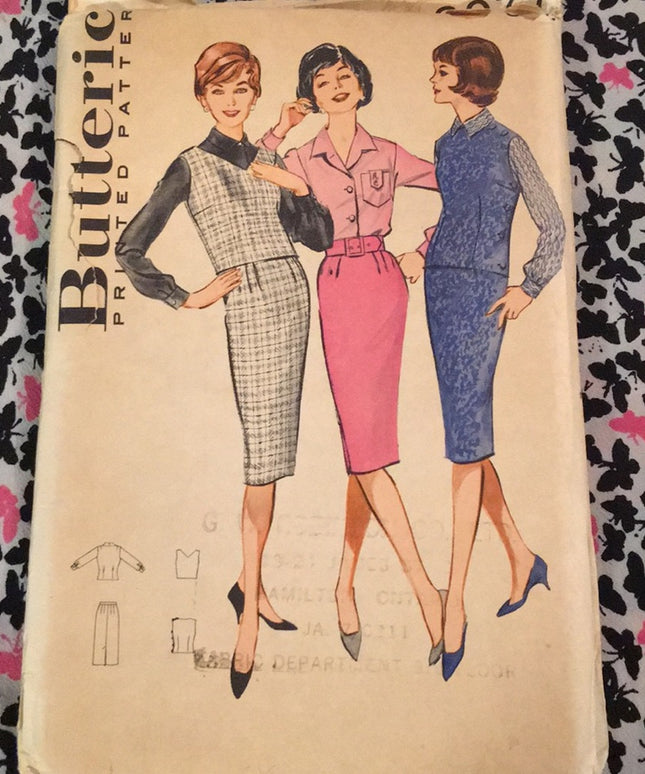 VTG 1950s Butterick Dress sewing pattern UNCUT