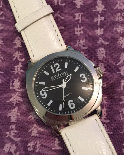 Joan Rivers Leather band Chunky large watch