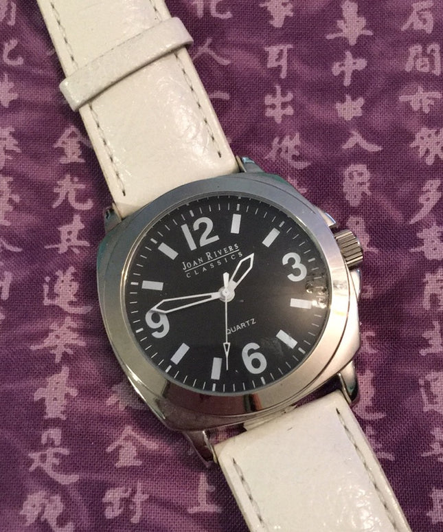 Joan Rivers Leather band Chunky large watch