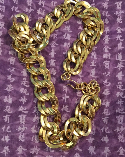 1980s chunky MONET choker necklace gold finish chain link