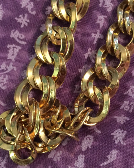 1980s chunky MONET choker necklace gold finish chain link