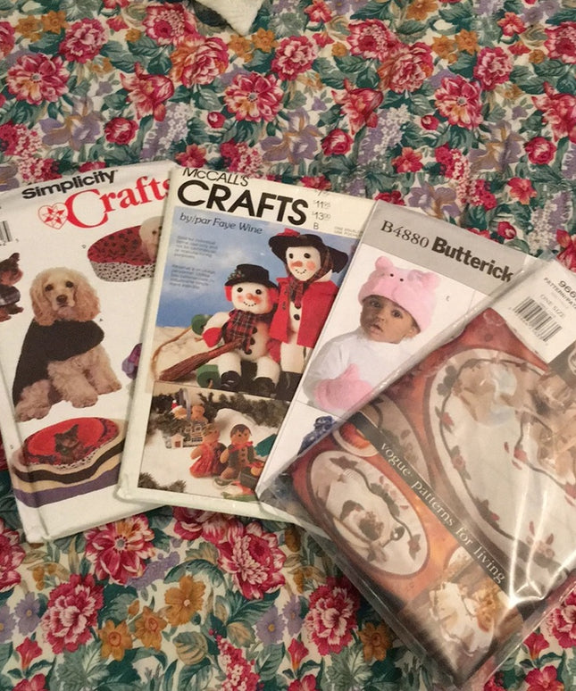 UNCUT Sewing pattern Craft LOT dogs hats christmas