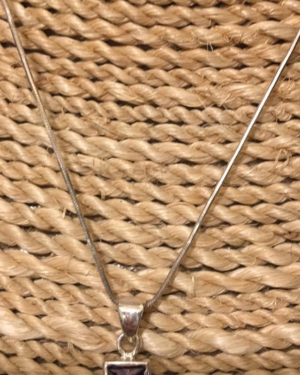 💗 Sterling silver purple crystal amethyst LG Cross necklace rope